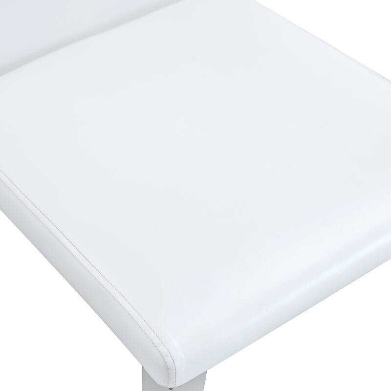 Kitchen Dining Chairs Set of 4 Upholstered Armless Side Chairs Modern PU Leather Lounge Chair with Backrest for Dining Room