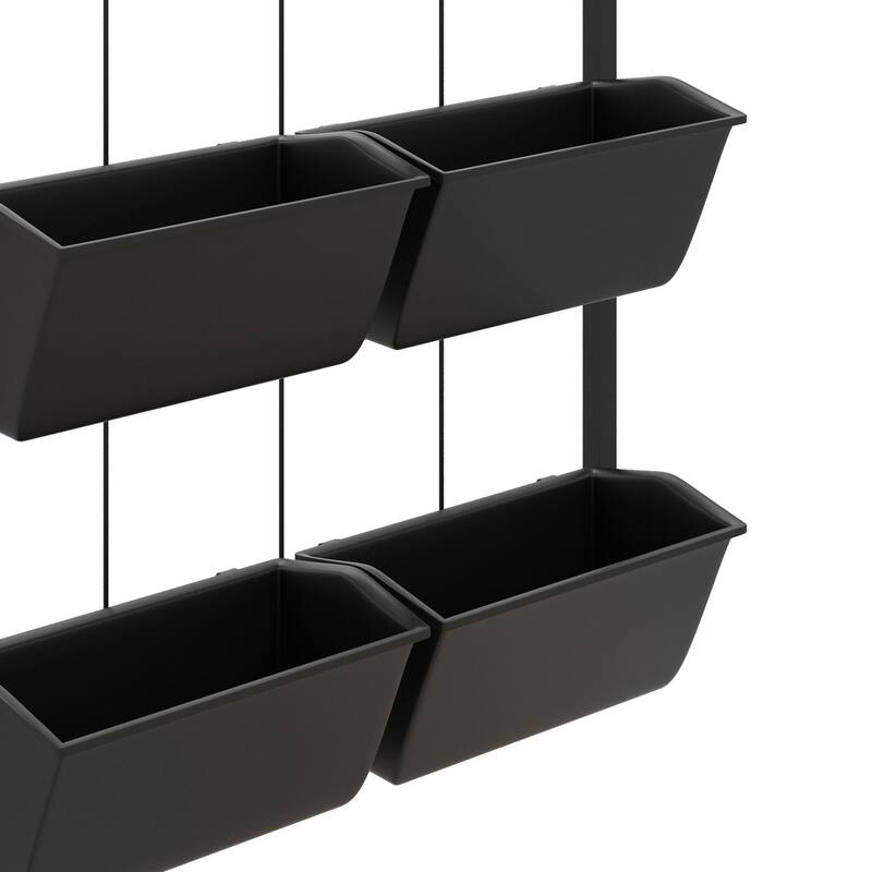 3-Tier Wall-Mounted Planters Self Draining Planter Multi-Functional Planter with 6 Pots and Hanging Plant Holder for Flowers