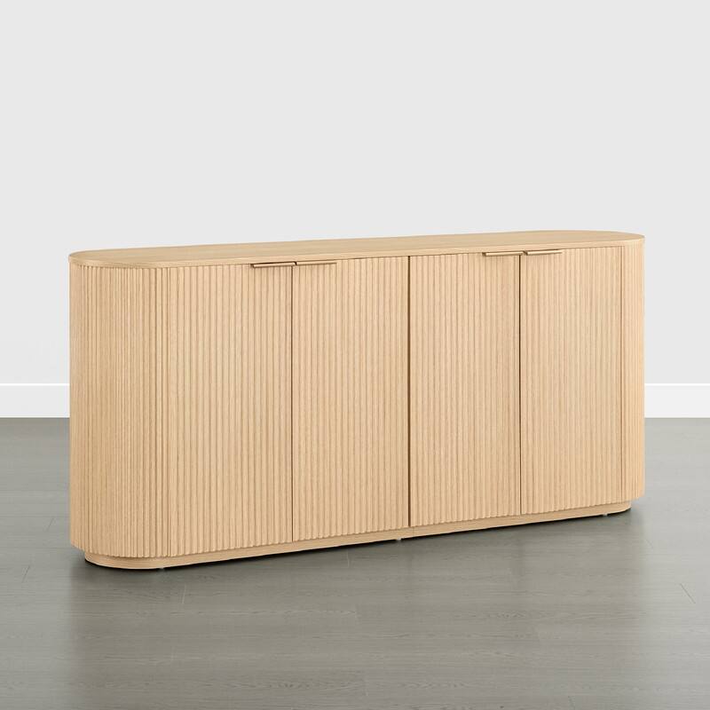 Spruce & Spring 70-inch Wide Modern Sideboard Cabinet with Semi-Cylindrical Columns