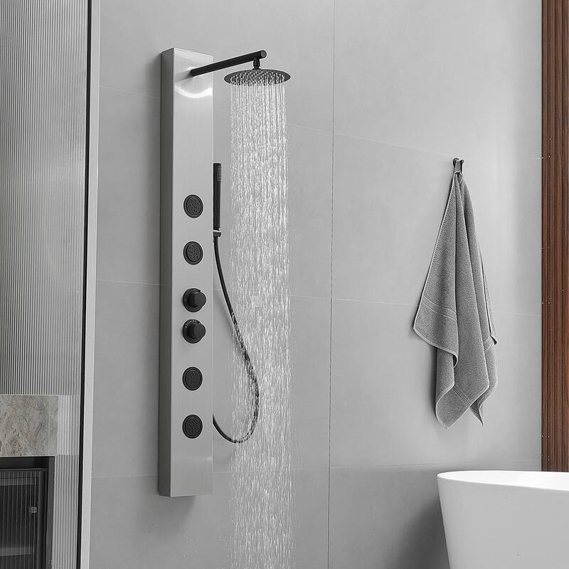WIZ Rainfall Shower Tower Shower Panel System with Hand Shower
