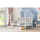 preview thumbnail 24 of 22, Wooden Twin Size House Bed with 2 Drawers,Kids Bed with Storage Shelf, Gray
