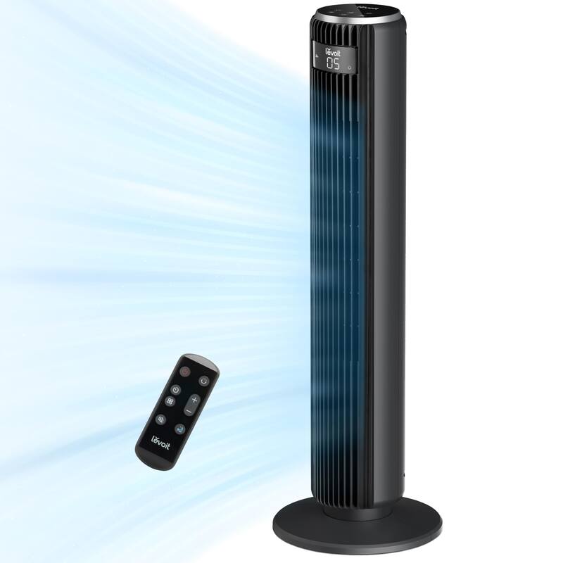 Classic 36 Inch Bladeless Tower Fan, 25ft/s Innovative Dynamic Wind, 90