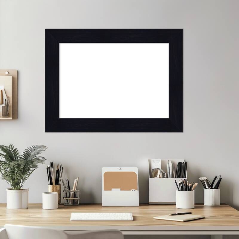 Amanti Art Shiplap Navy Framed Dry Erase Magnetic Board