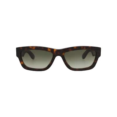 Alexander McQueen Square-Frame Recycled Acetate Sunglasses, Gradient Green Lens, Shiny Dark Havana Frame