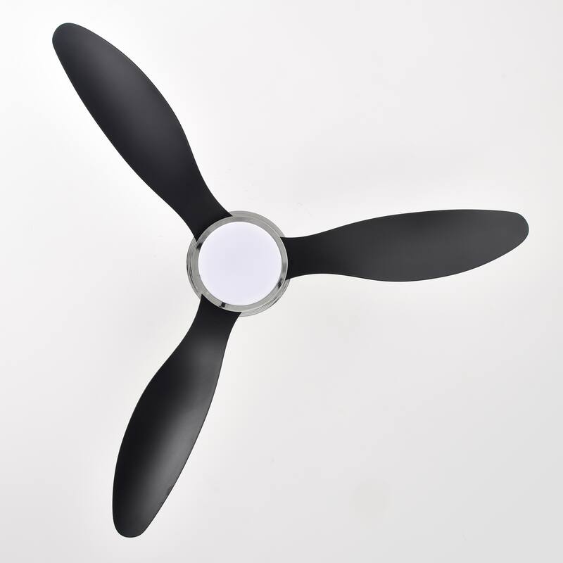 52'' 3 ABS Blades Ceiling Fan with Lights and DC Remote,DC Motor Ceiling Fan with 2 Down Rods,Indoor Ceiling Fan with Light