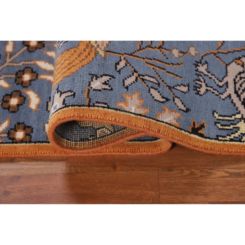 Animals Blue Ziegler Indian Runner Rug Hand-Knotted Wool Carpet - 2'6"x 7'10"