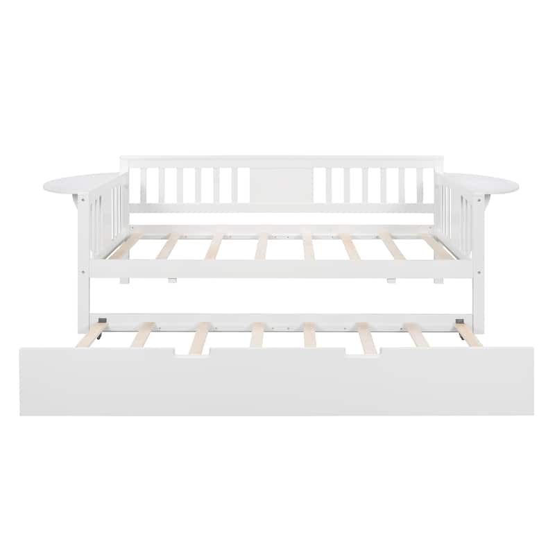 Wooden Daybed with Trundle Bed, Sofa Bed for Bedroom or Living Room