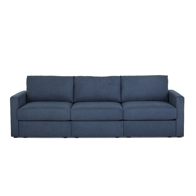 Flex Sofa with Standard Arms & Storage Ottoman by Flexsteel - 104" x 35" x 37"