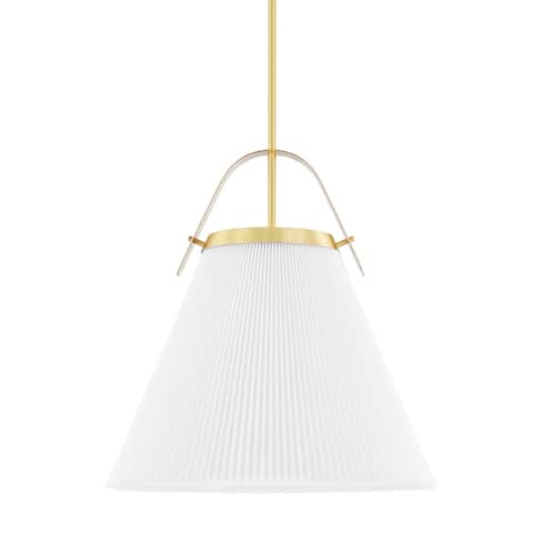 Aldridge 1-Light Large Pendant with Off White Shade