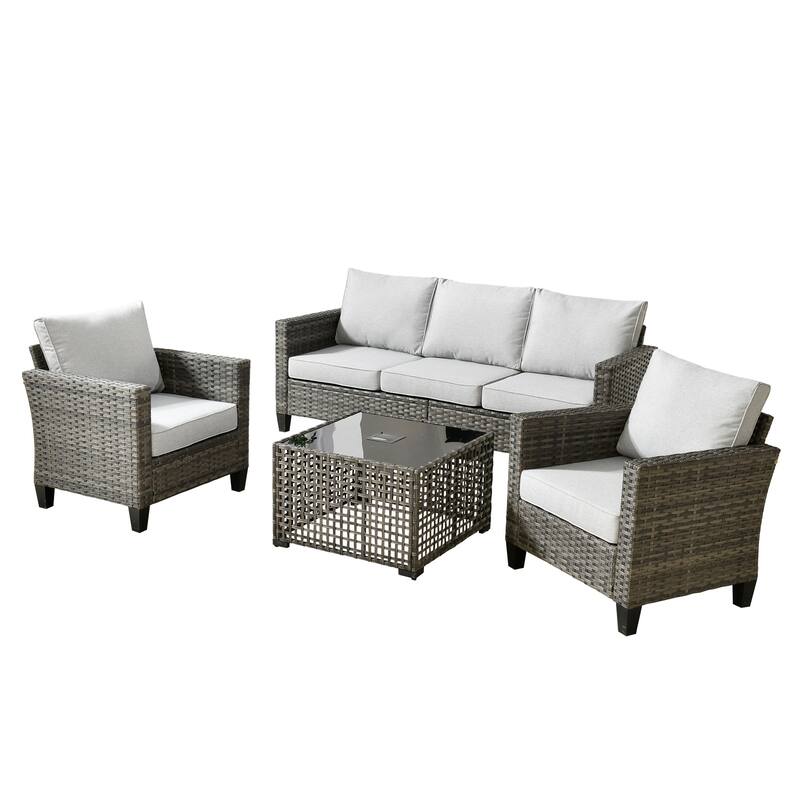 XIZZI Outdoor Wicker Patio Furniture Conversation Set