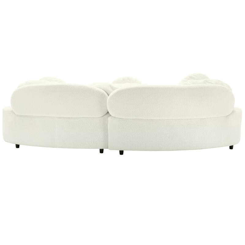 103.5" Lamb Velvet Armless Sofa with 6 Pillows and Floating Design