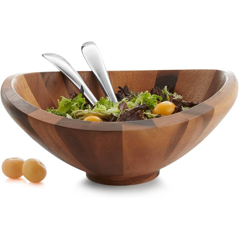 Nambe Butterfly Salad Bowl with Servers