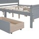 preview thumbnail 11 of 11, Queen Size Bed Frame Solid Pine Wood Construction Storage Bed Curved Legs Design Platform Bed with Headboard & 4 Drawers, Grey
