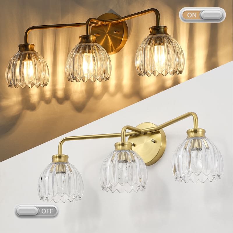 Starsky 3-Light Tulip Modern Dimmable Glass Bathroom Vanity Light