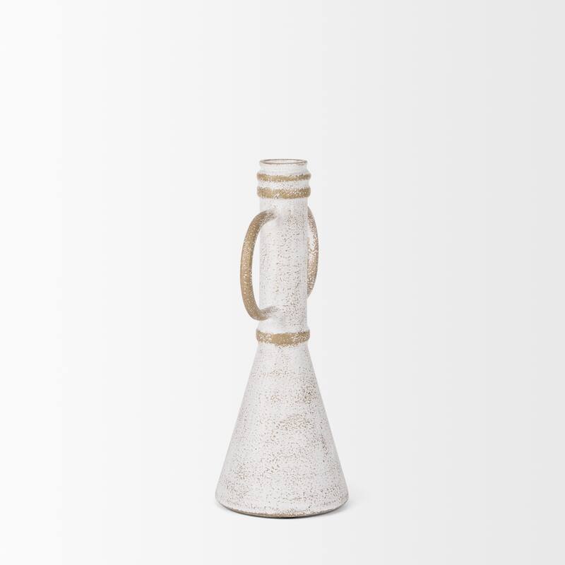 Ziva Small Distressed Wall White Metal Sculptural Object