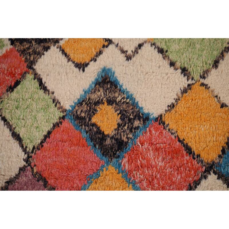 Trellis Geometric Moroccan Oriental Area Rug Hand-Knotted Wool Carpet - 8'11" x 12'10"