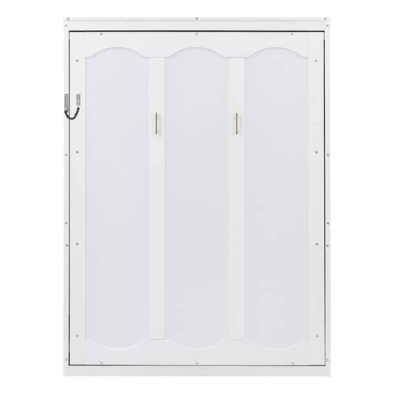 Full Size Murphy Bed Wall Cabinet Bed with Built-in Storage Shelves