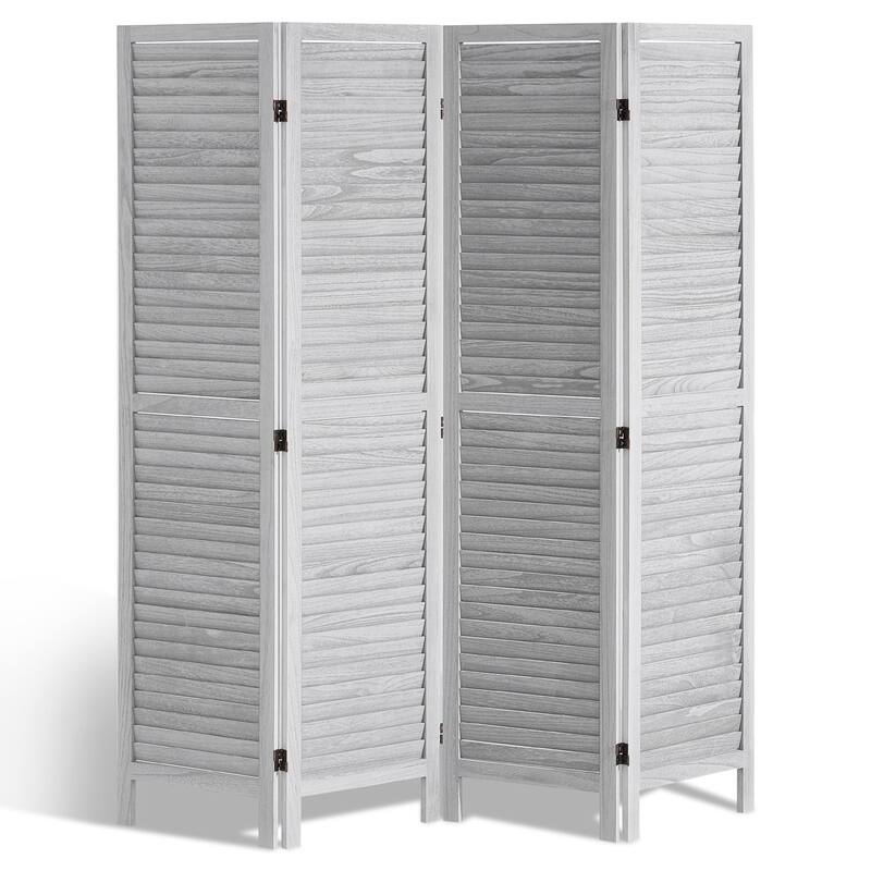 Wood Room Divider, 4 Panel Folding Privacy Screen, 66.9 Inches Tall Indoor Wooden Partition, Portable Decoration Screen, f - Multi
