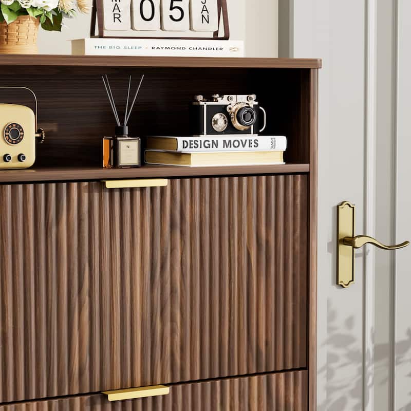 Hidden Shoes Storage Cabinet, Tall Free Standing Shoe Organizer