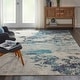preview thumbnail 73 of 143, Nourison Modern Abstract Sublime Area Rug Ivory/Blue - Rectangle - 6'7" x 9'7"