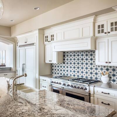 Merola Tile Harmonia Kings Star Blue 13" x 13" Ceramic Floor and Wall Tile