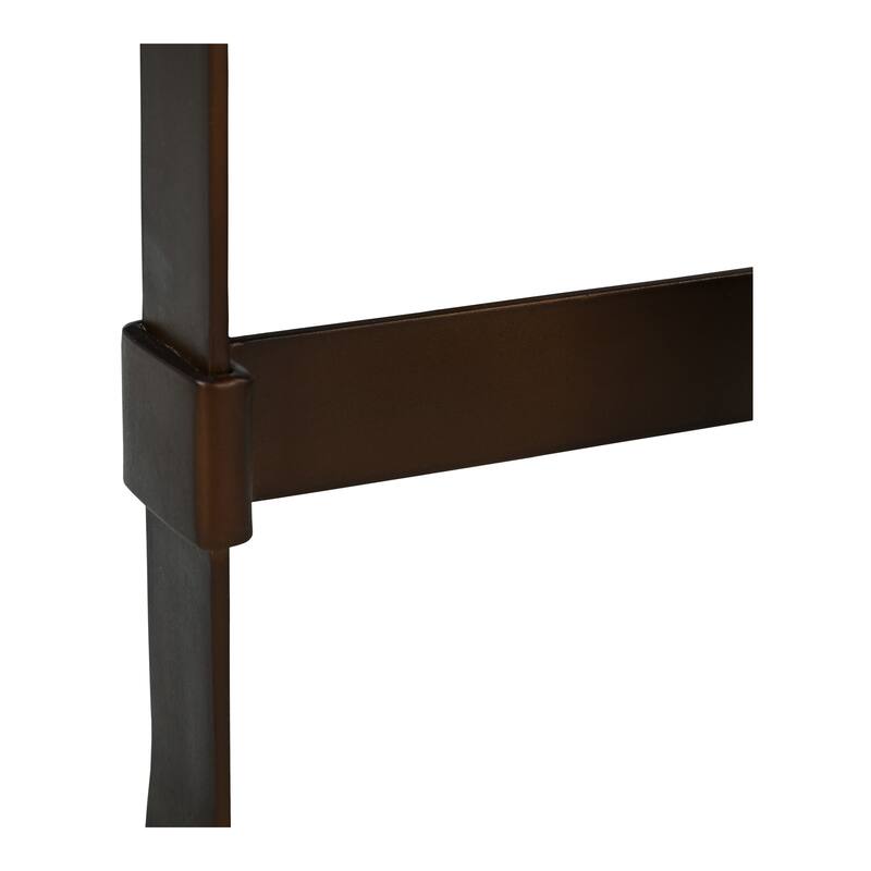 NADAAL STUDIOS Caelin Side Table, White Marble Top with Iron Base and Metal-Rim Edge, White