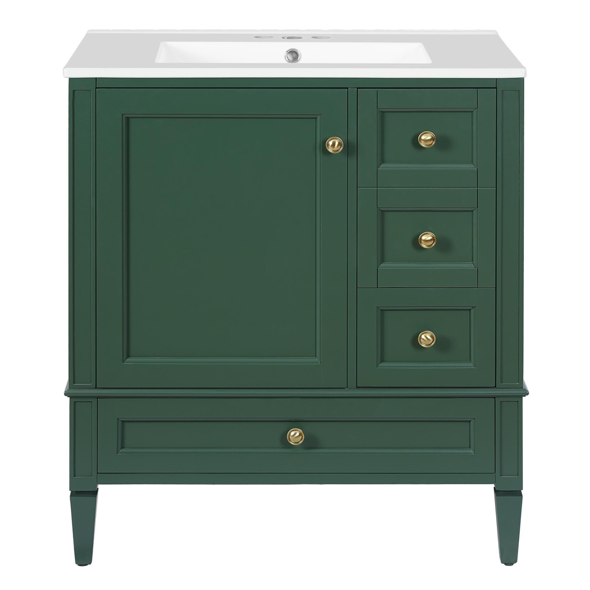 30-inch bathroom vanity with ceramic sink