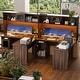preview thumbnail 26 of 47, L Shaped Desk with File Cabinet and Hutch, Home Office Corner Computer Desk with Drawers and Charge Station