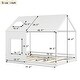 preview thumbnail 27 of 34, Full House Bed with Roof & Window - Pine Wood Support for Kids