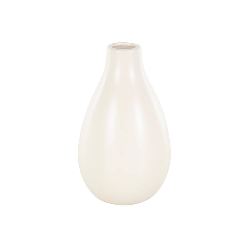 Ceramic Minimalistic Vase - Cream - Roche River Decor - 4"W x 4"L x 8"H