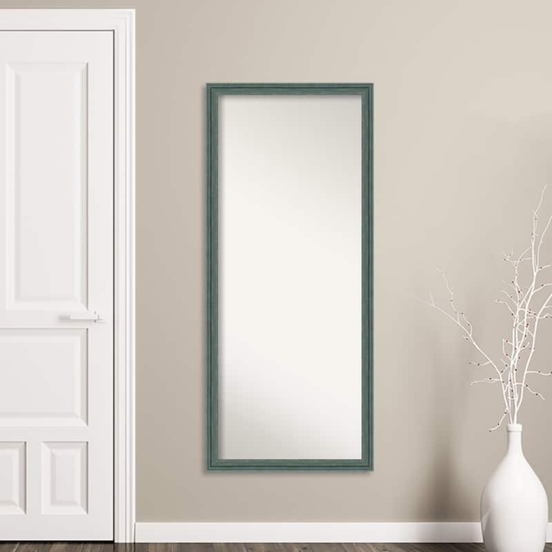 Upcycled Non-Beveled Wood Framed Full-Length Floor Leaner Mirror - Glass Size 24x60
