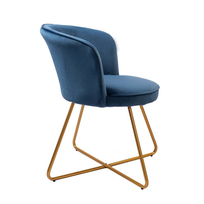 Porthos Home Orry Dining Chair, Velvet Upholstery, Gold Dipped Metal Legs