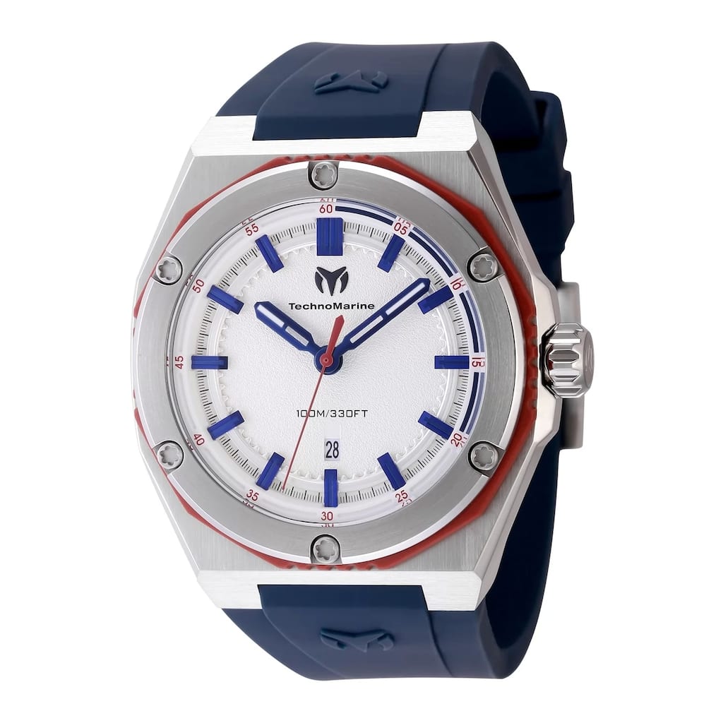 Technomarine Men's TM-416091 CORAL Quartz 3 Hand Silver Dial Watch