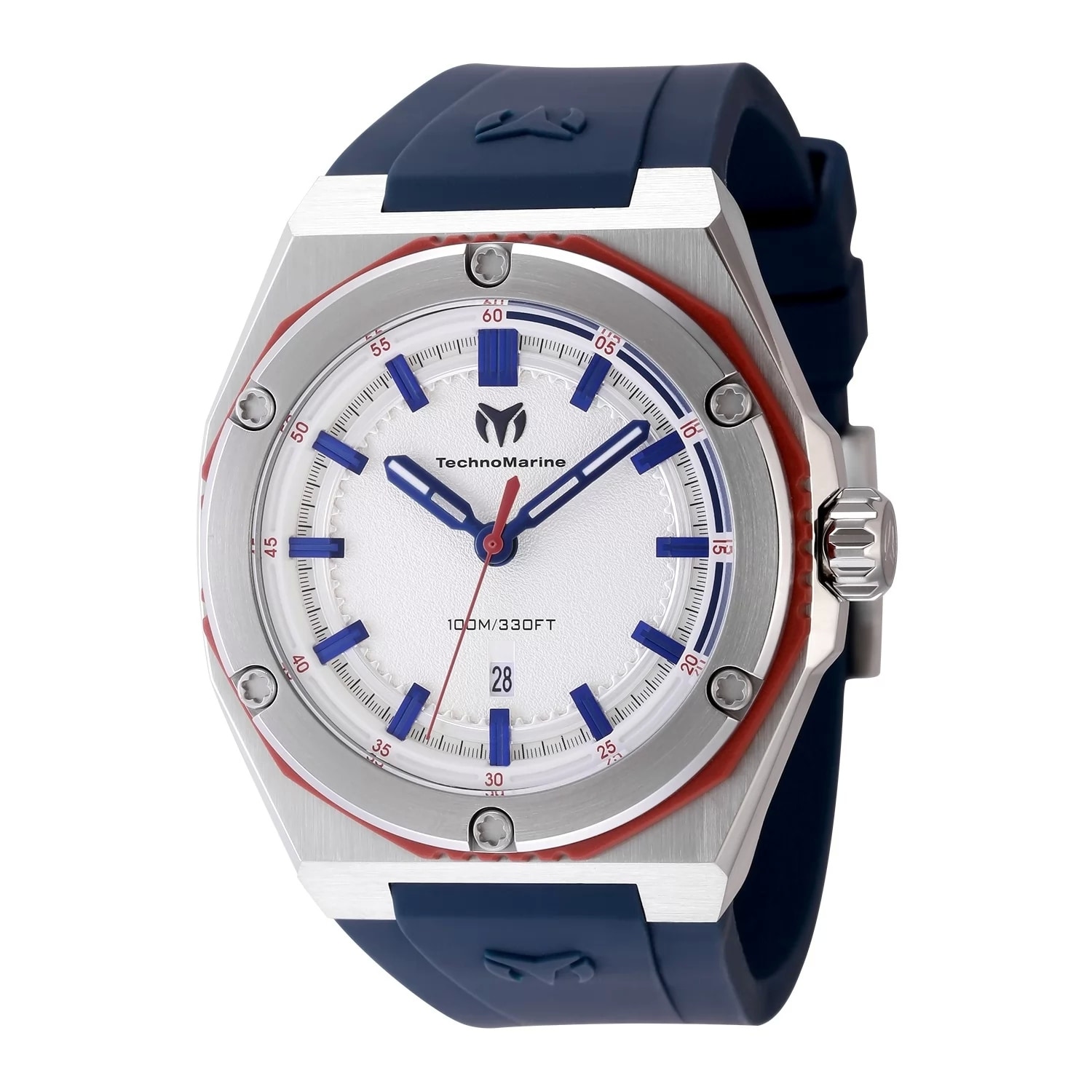 Technomarine Men's TM-416091 CORAL Quartz 3 Hand Silver Dial Watch