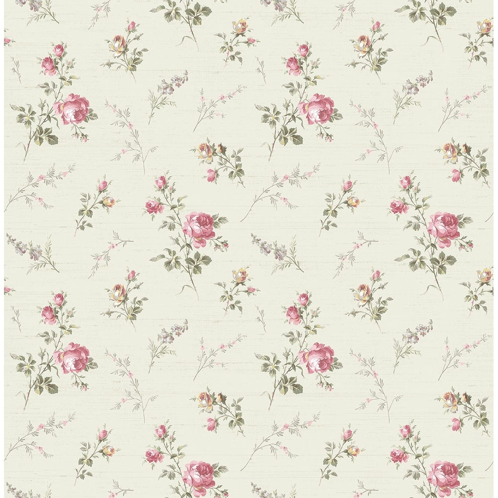 Seabrook Designs Grahm Rose Garden Unpasted Wallpaper