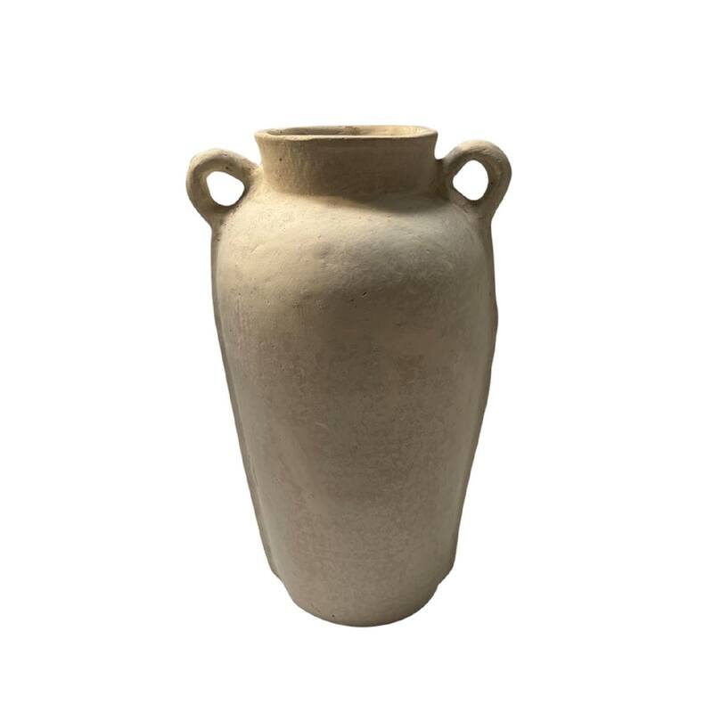 Paper Mache Vase Eco Mix White H 16.3" & Dia 8.5" - White