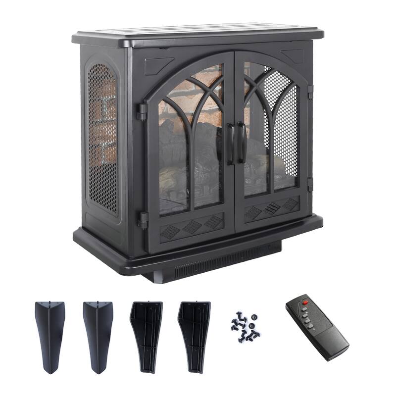 24" Electric Infrared Quartz Fireplace Stove, CSA Certified with Remote Control, 1500W & 5000 BTU Heat