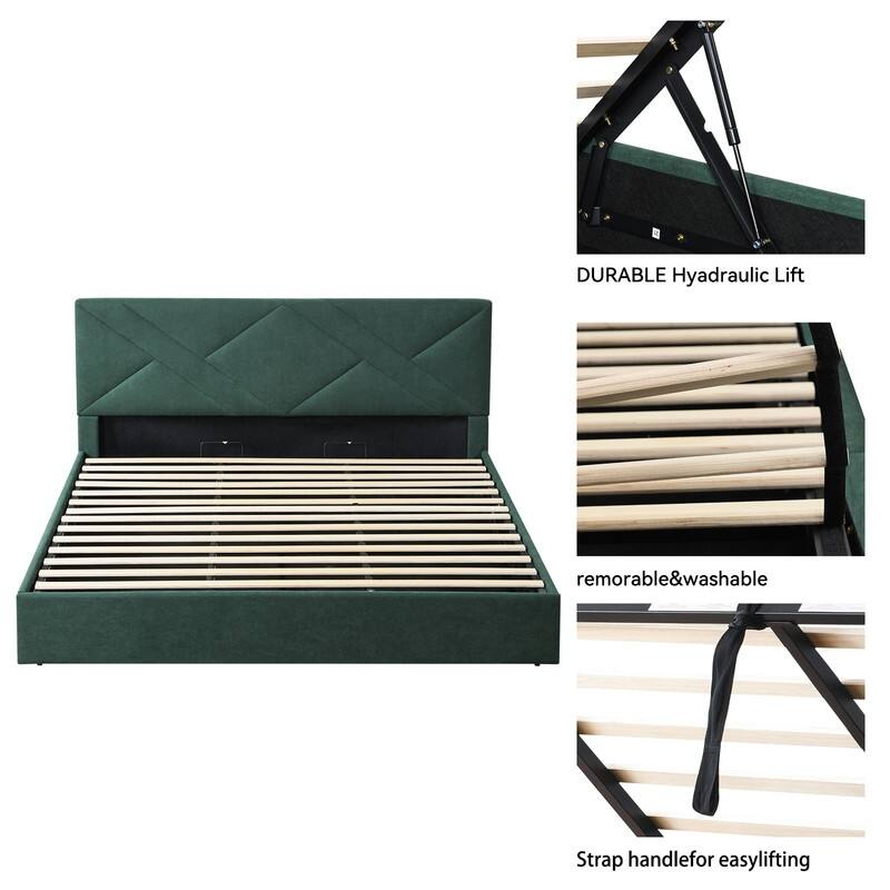 Plywood Frame Full Upholstered Platform Bed