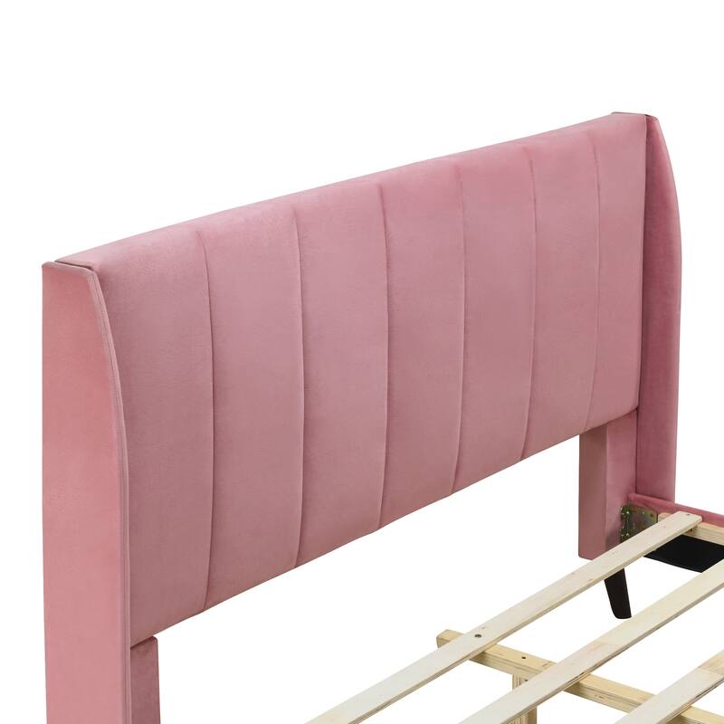 Upholstered Platform Bed, Velvet