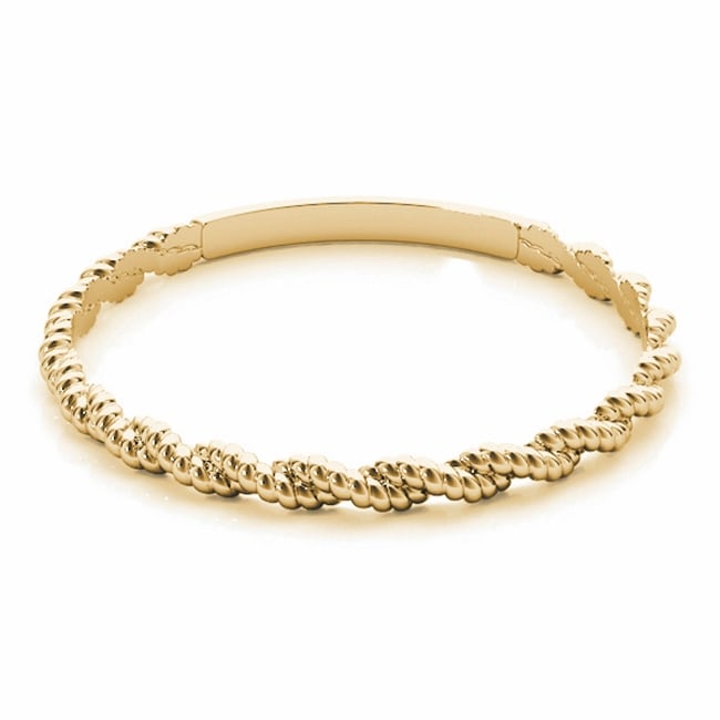 Lucid Styles 14K Gold Petite Ladies Beads Solid Gold Stackable Band