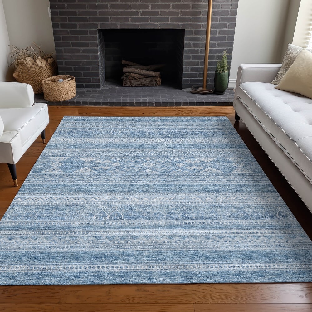Machine Washable Indoor/ Outdoor Chantille Boho Tribal Rug