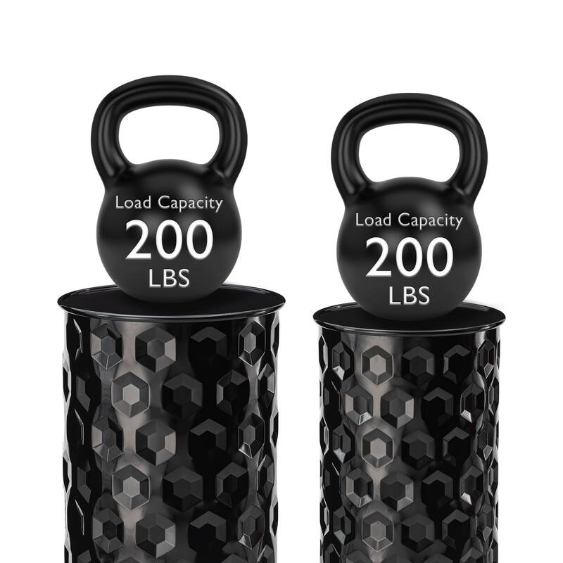 Glitzhome Set of 2 Glossy Black Metal Outdoor Table Accent Stool - 14.25"W x 14.25"D x 18.75"H
