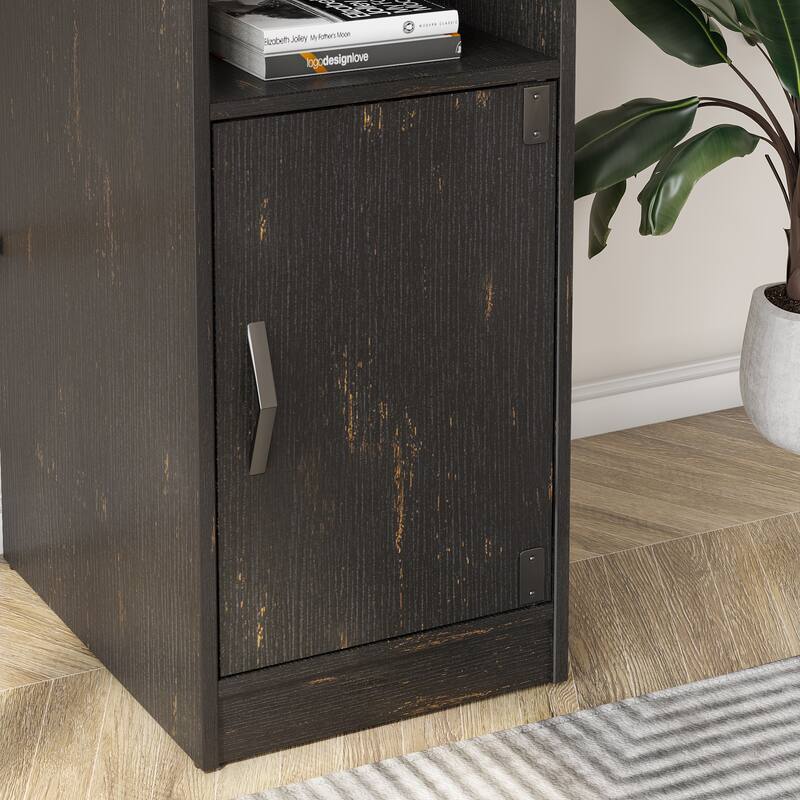 60'' L Shaped Desk with Storage Cabinet Office Computer Desk