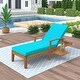 preview thumbnail 2 of 16, Outdoor Solid Wood Chaise Lounge, Patio Reclining Daybed with Wheels