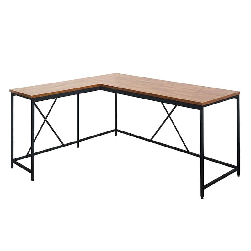 Olympus Wood and Metal Corner Desk