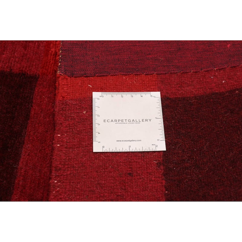 ECARPETGALLERY Hand-knotted Opulence Red Viscose, Wool Rug - 11'4 x 11'7