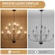 12-Light Candlestick Hanging Linear Chandelier Lighting 3-Tier Ceiling Light Fixture for Kitchen Island