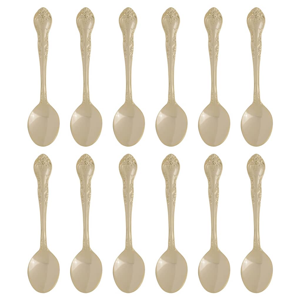 Fino Demi Spoon Set, Traditional Design, Gold Plated Stainless Steel, Made in Japan, Set of 12