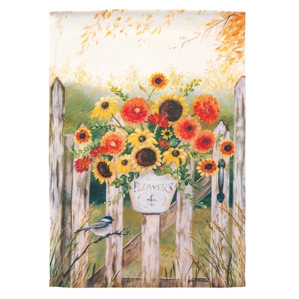 Yellow and Orange Garden Gate Printed Rectangular Garden Flag 42" x 29" - N/A