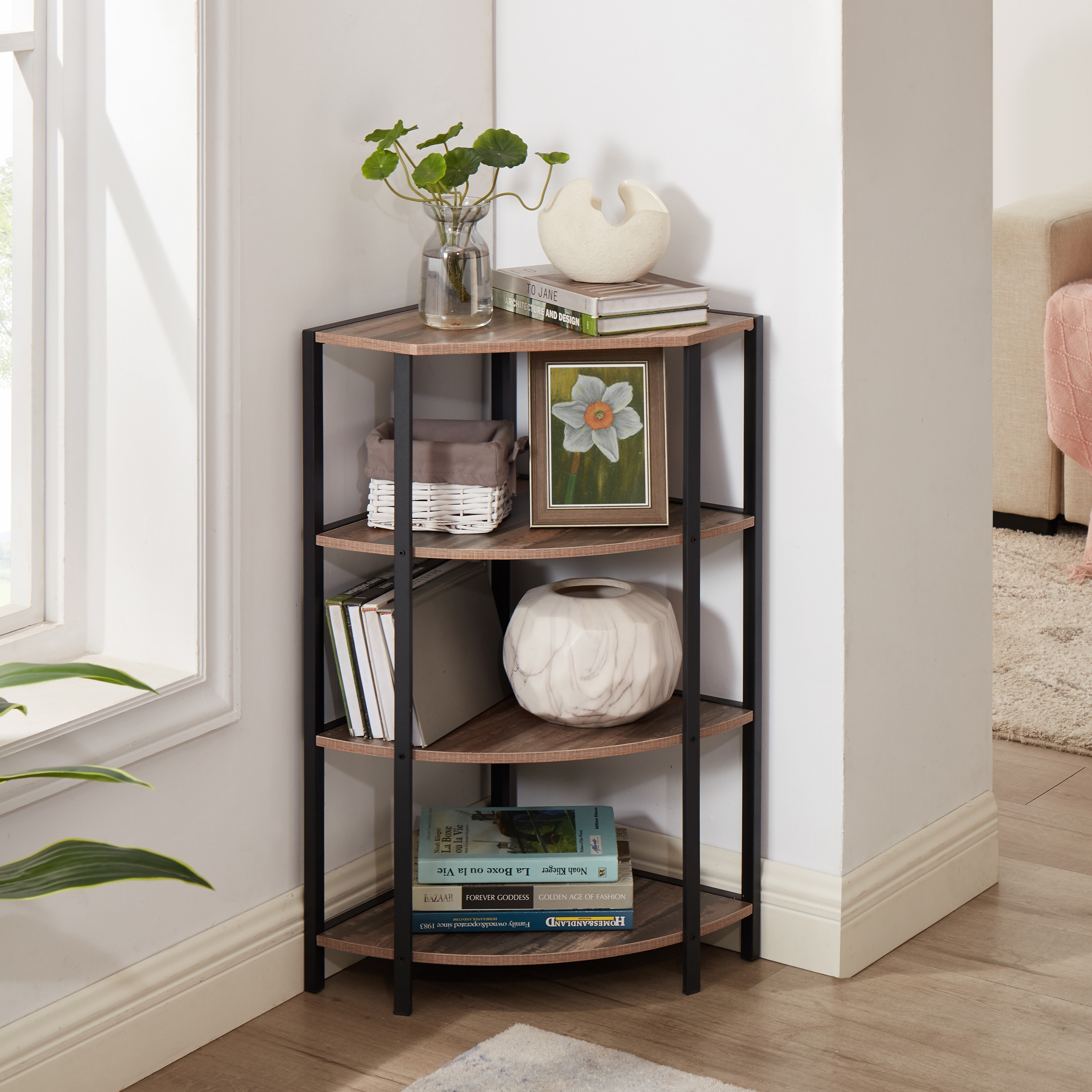 Farmhouse Corner Bookshelves Bed Bath Beyond